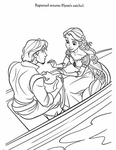 Rapunzel and Flynn Coloring Pages Free Printable 175