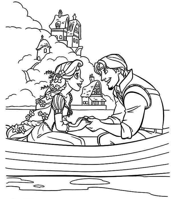 Rapunzel and Flynn Coloring Pages Free Printable 177