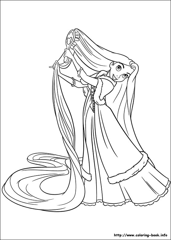 Rapunzel and Flynn Coloring Pages Free Printable 18