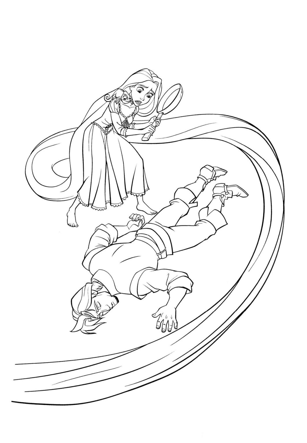 Rapunzel and Flynn Coloring Pages Free Printable 182