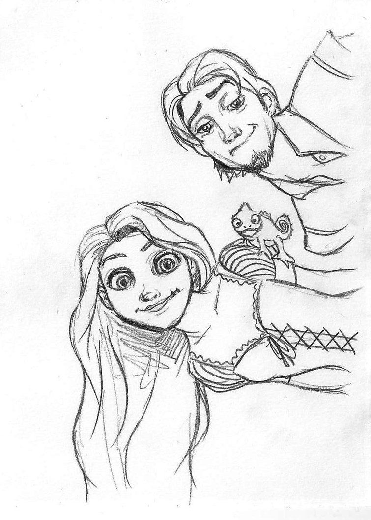 Rapunzel and Flynn Coloring Pages Free Printable 183