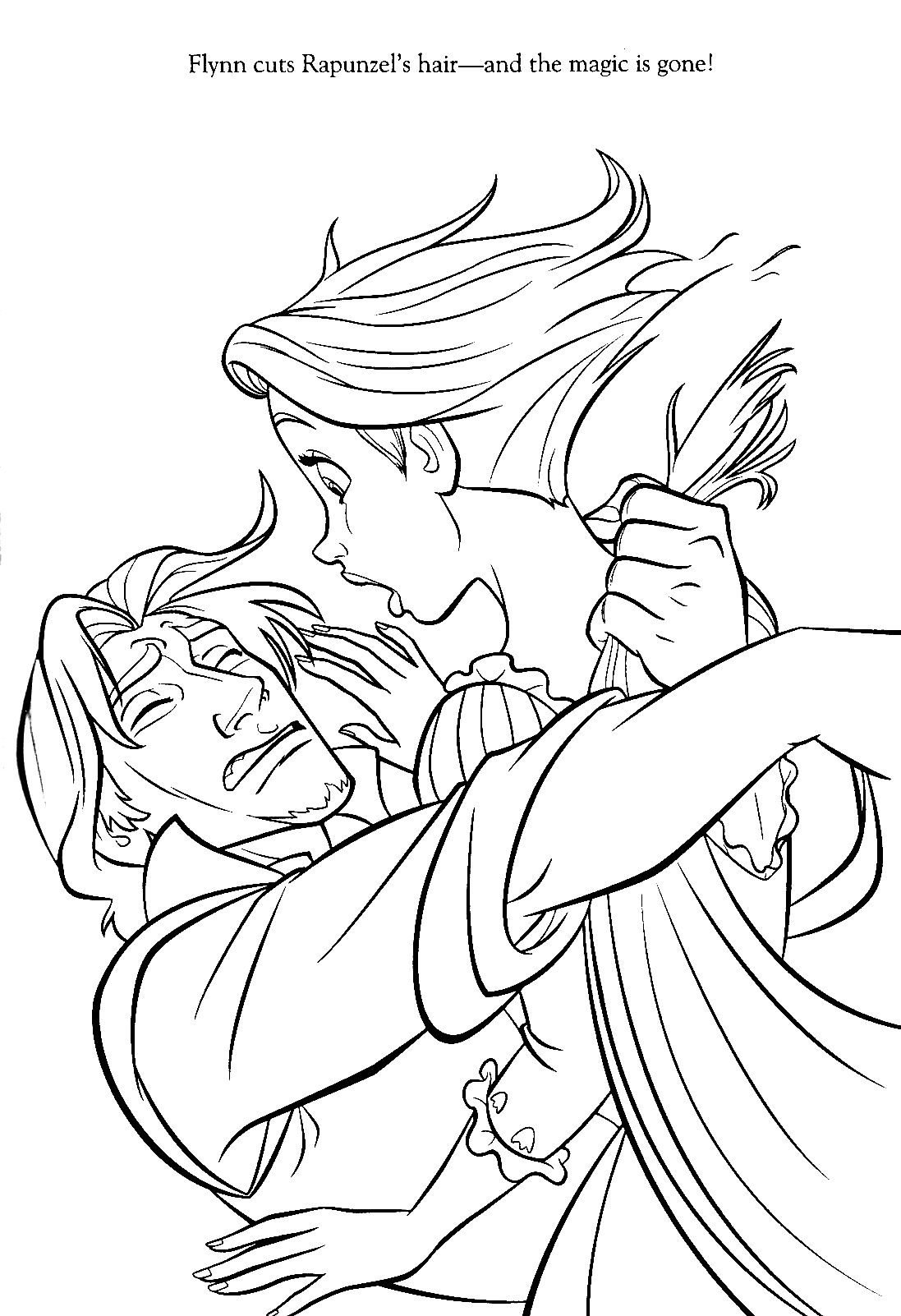 Rapunzel and Flynn Coloring Pages Free Printable 185