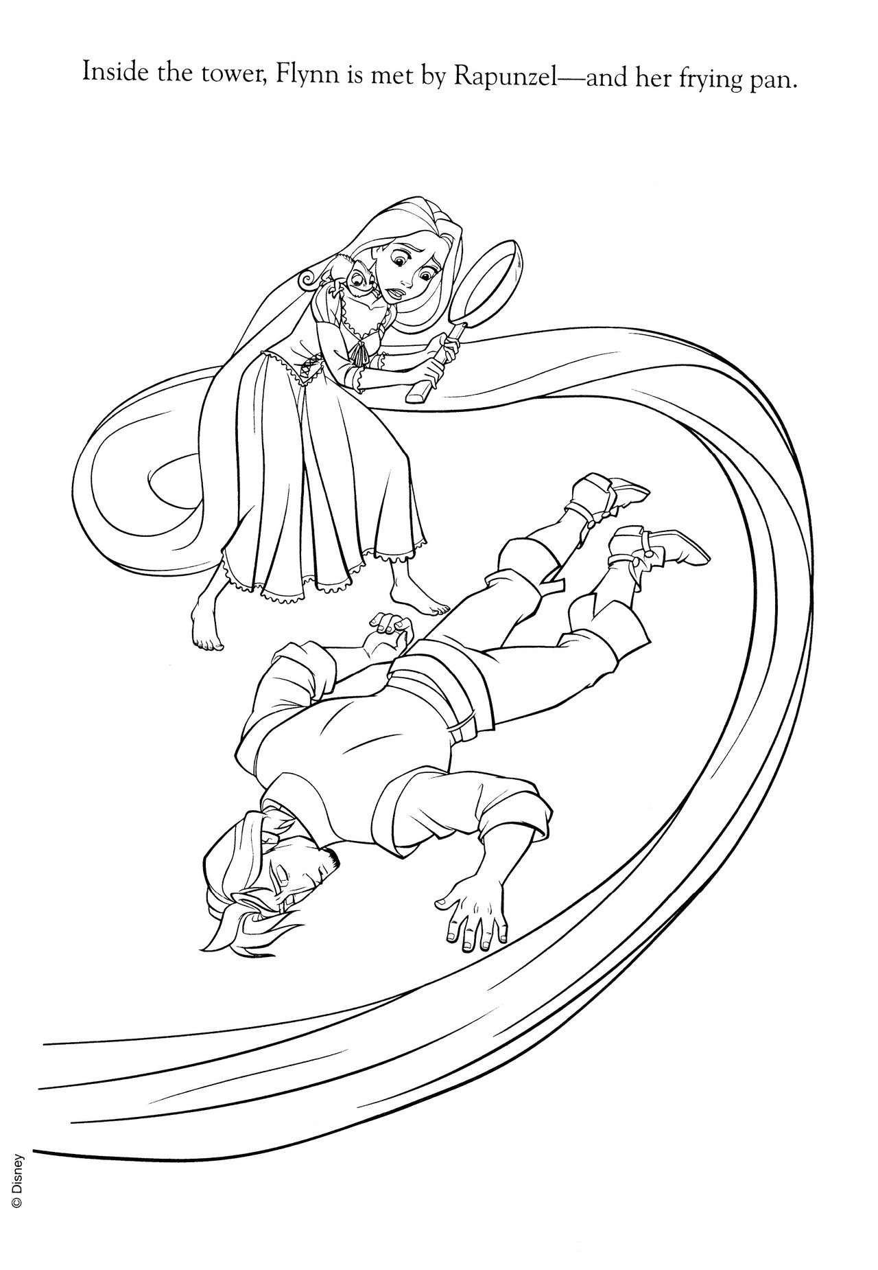 Rapunzel and Flynn Coloring Pages Free Printable 188