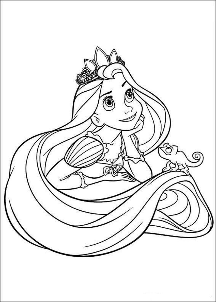 Rapunzel and Flynn Coloring Pages Free Printable 189