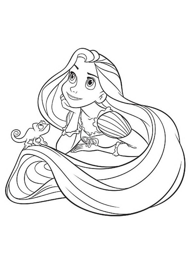 Rapunzel and Flynn Coloring Pages Free Printable 19