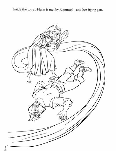 Rapunzel and Flynn Coloring Pages Free Printable 198