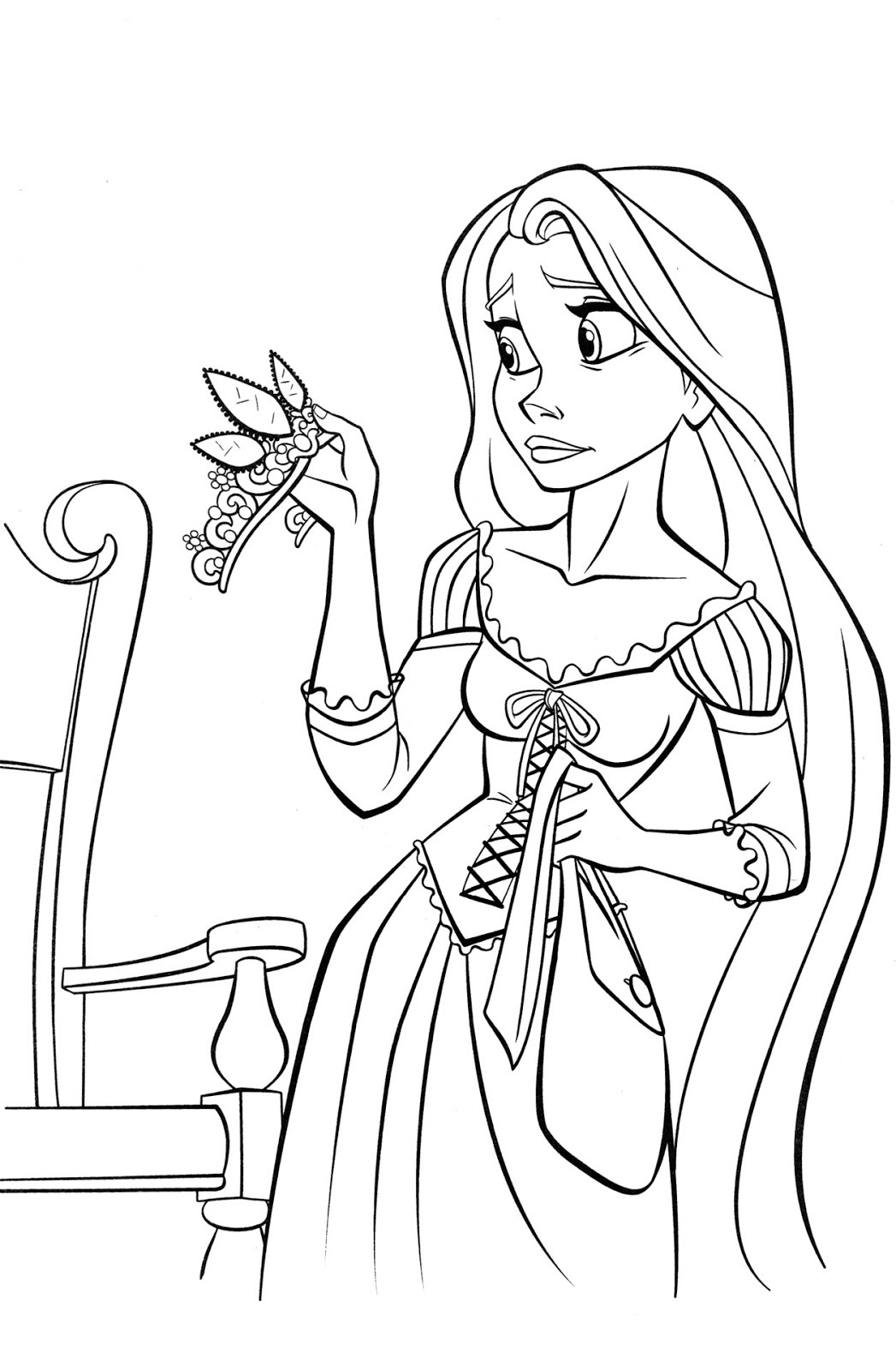 Rapunzel and Flynn Coloring Pages Free Printable 2