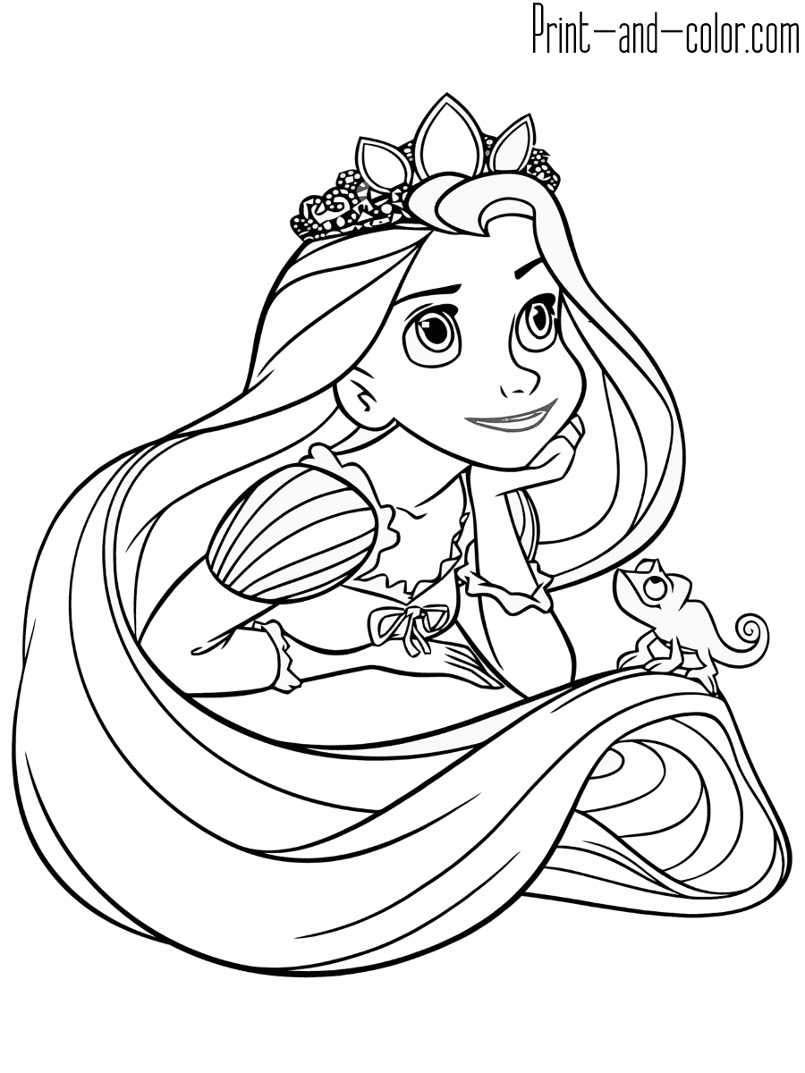 Rapunzel and Flynn Coloring Pages Free Printable 21