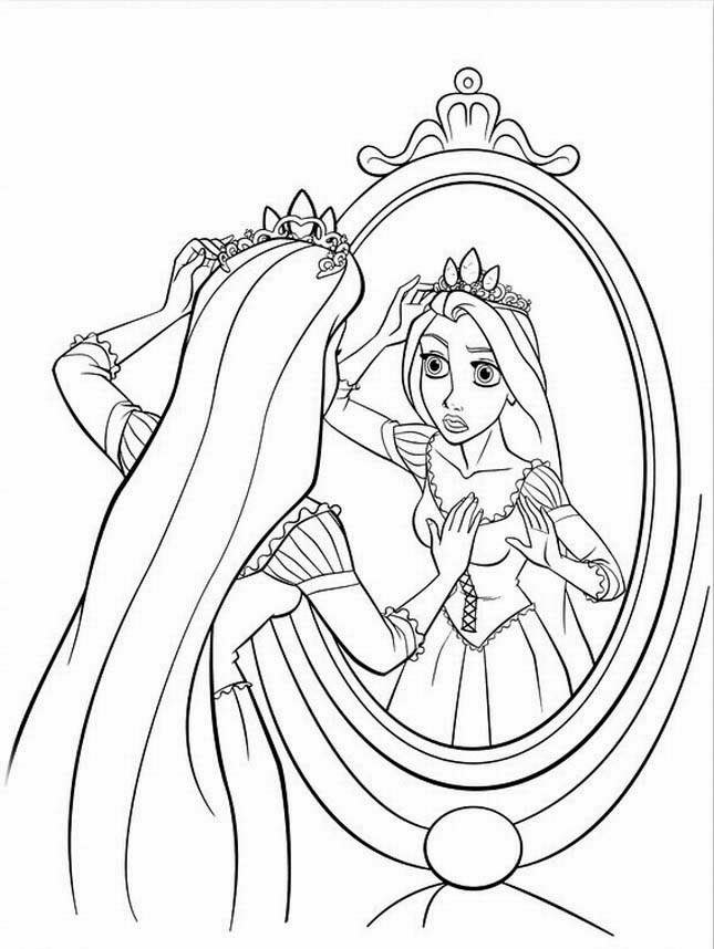 Rapunzel and Flynn Coloring Pages Free Printable 27