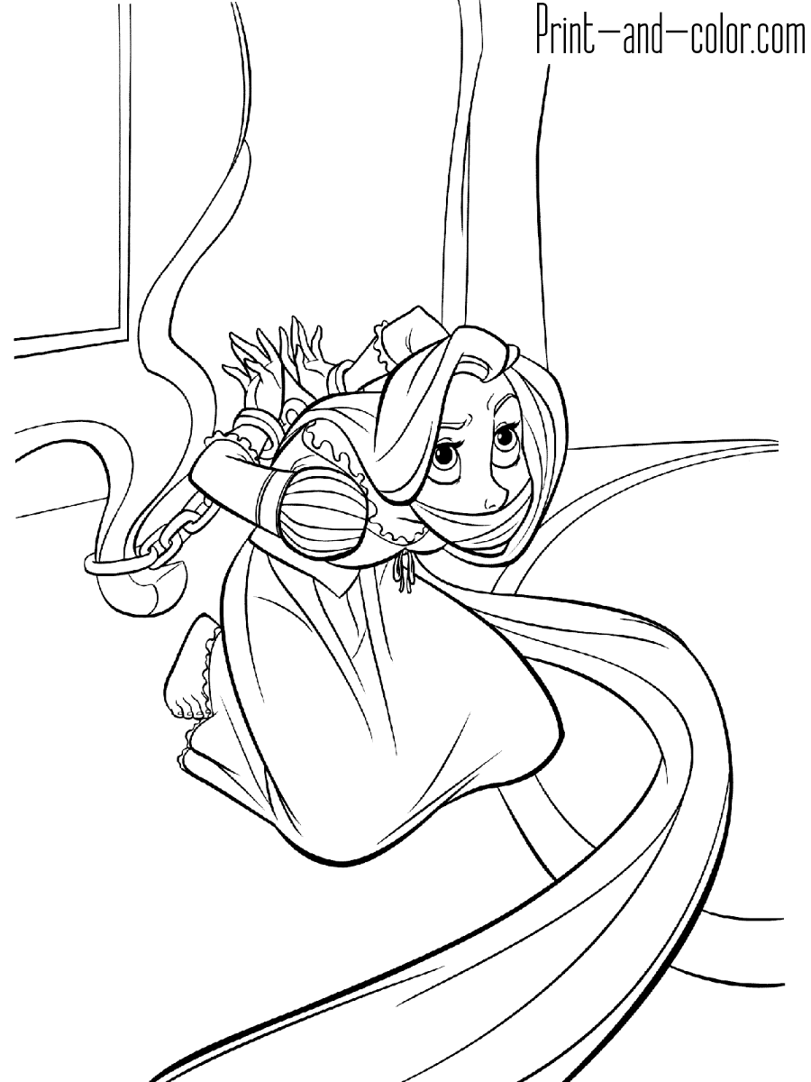 Rapunzel and Flynn Coloring Pages Free Printable 3