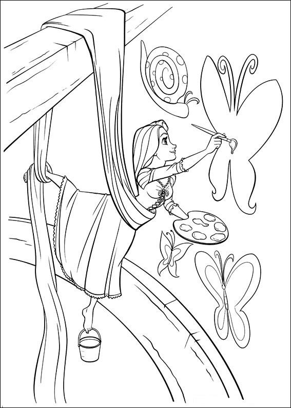 Rapunzel and Flynn Coloring Pages Free Printable 30