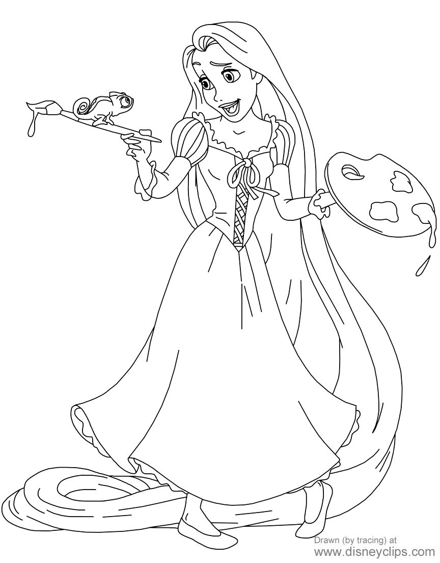 Rapunzel and Flynn Coloring Pages Free Printable 40