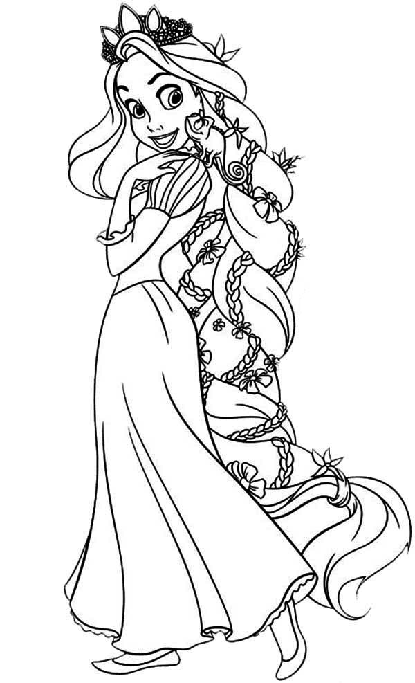 Rapunzel and Flynn Coloring Pages Free Printable 41