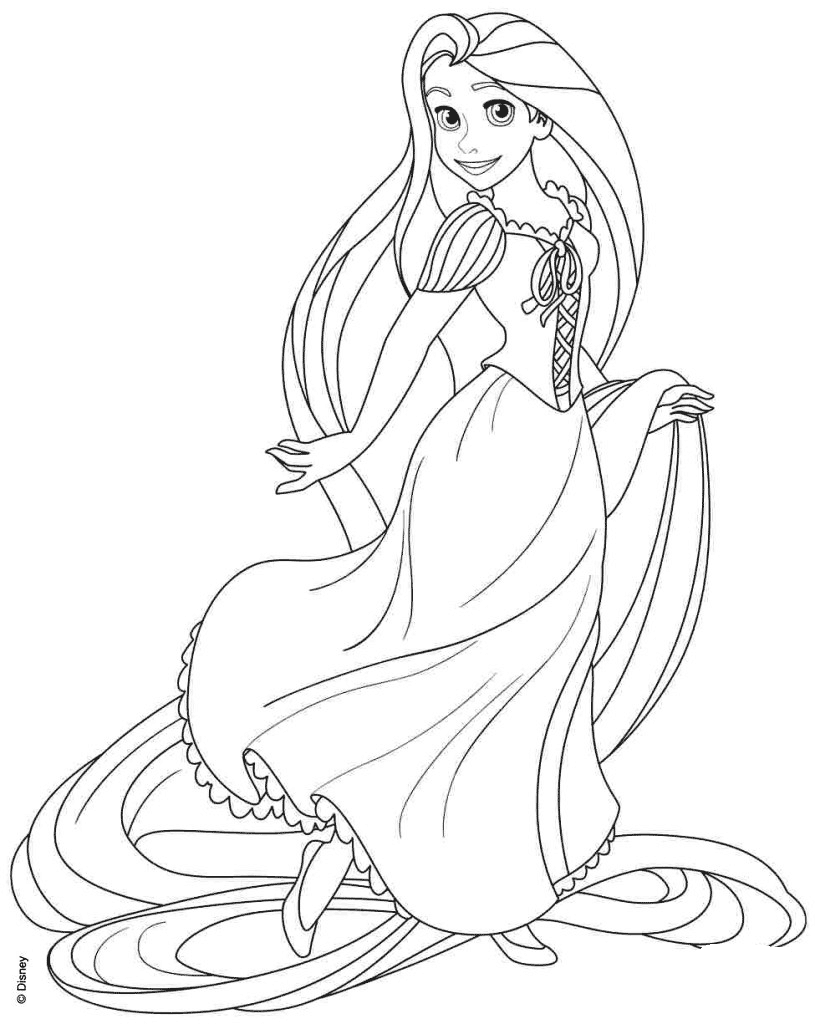 Rapunzel and Flynn Coloring Pages Free Printable 45