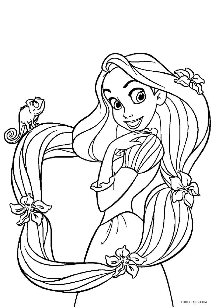 Rapunzel and Flynn Coloring Pages Free Printable 5