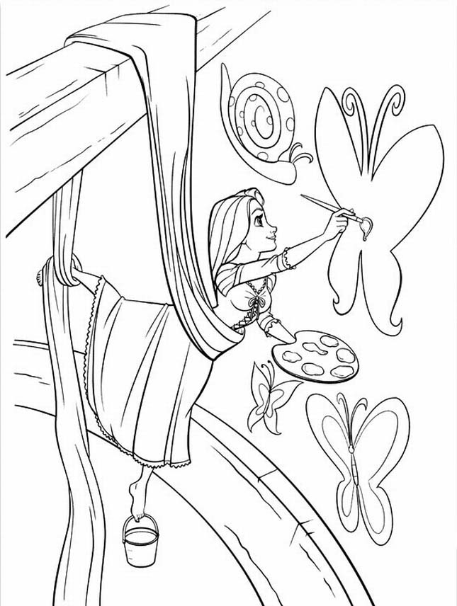 Rapunzel and Flynn Coloring Pages Free Printable 55