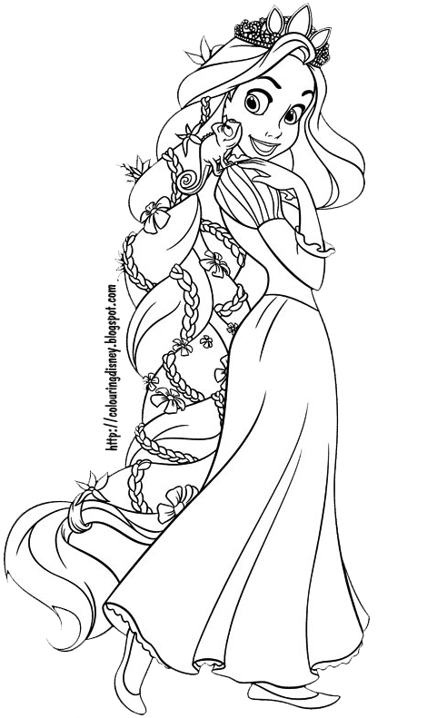 Rapunzel and Flynn Coloring Pages Free Printable 6