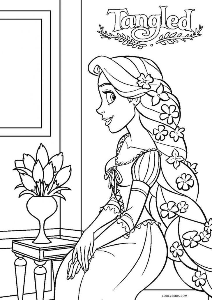 Rapunzel and Flynn Coloring Pages Free Printable 62