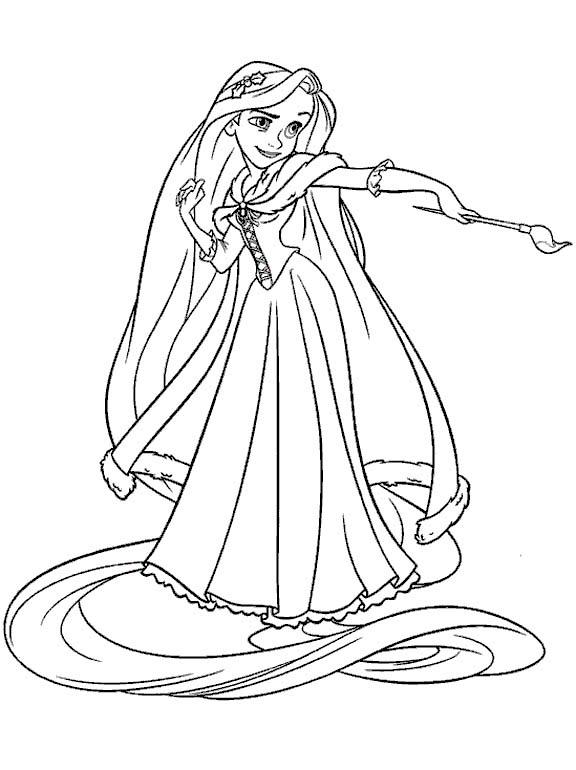 Rapunzel and Flynn Coloring Pages Free Printable 63