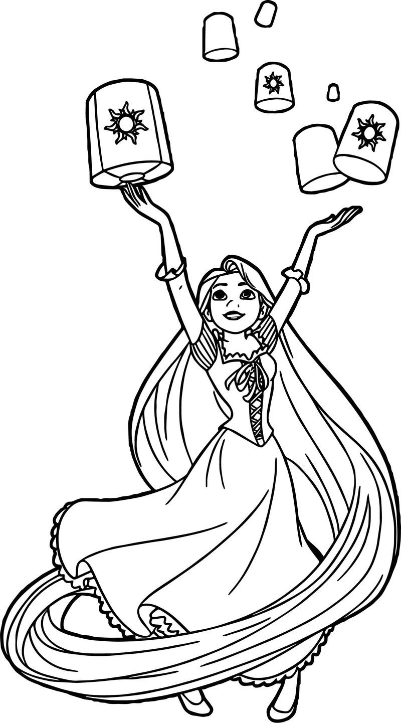 Rapunzel and Flynn Coloring Pages Free Printable 64