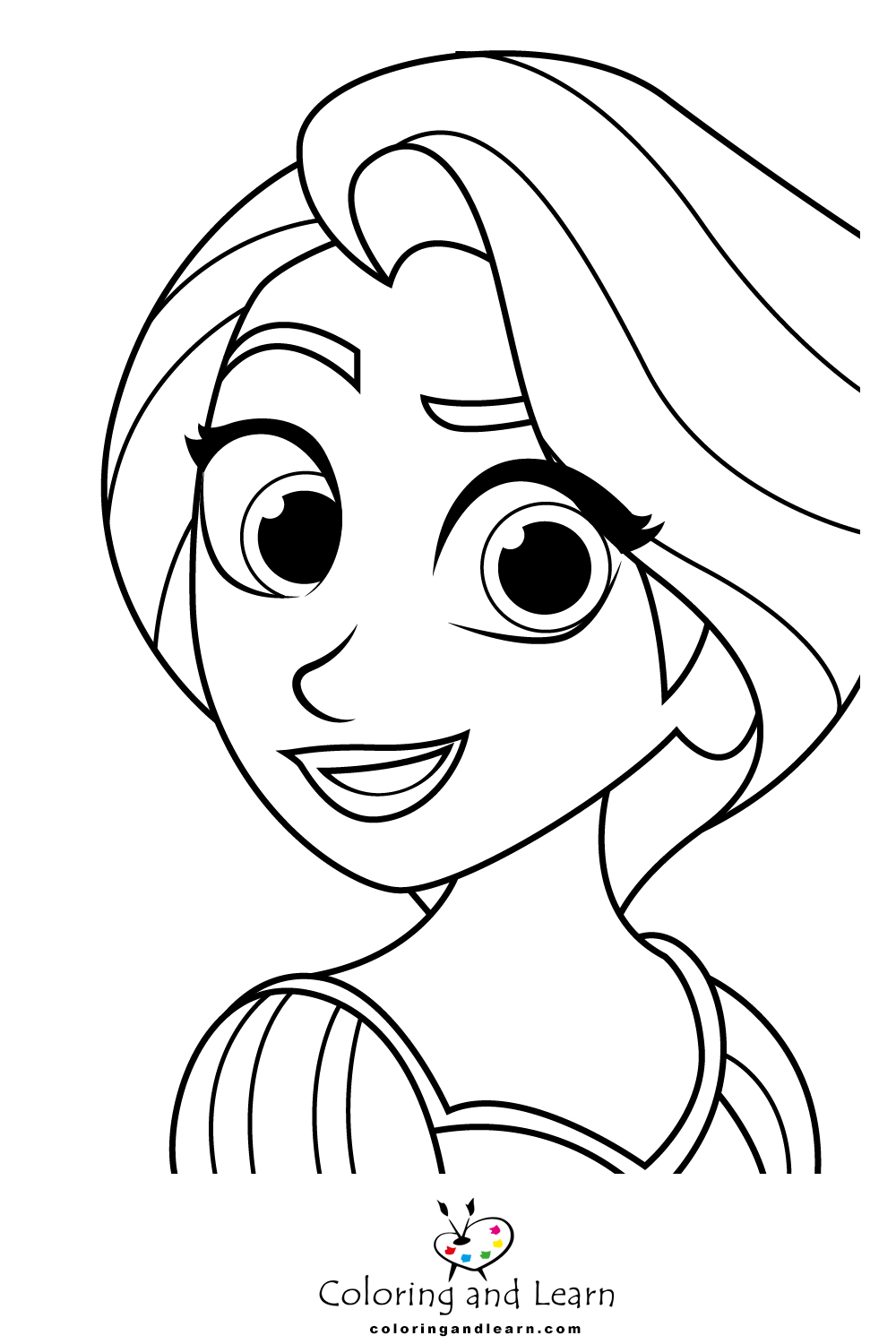 Rapunzel and Flynn Coloring Pages Free Printable 68