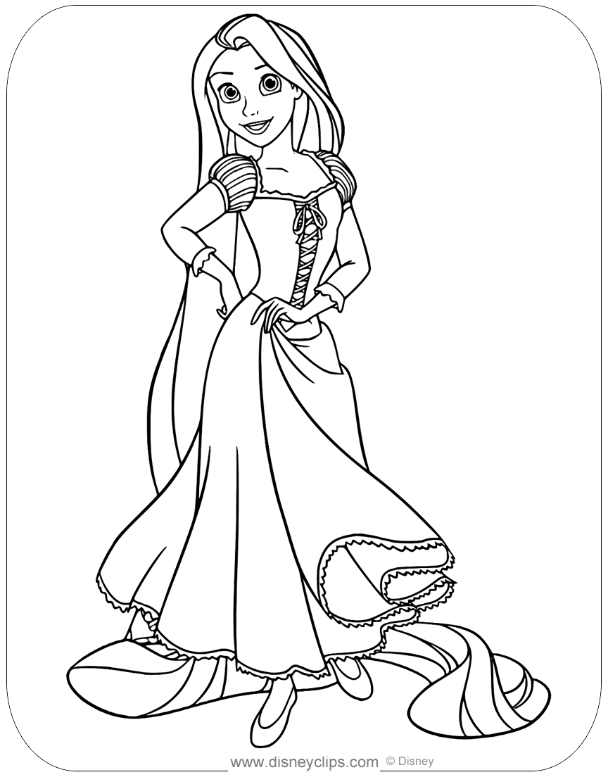 Rapunzel and Flynn Coloring Pages Free Printable 7