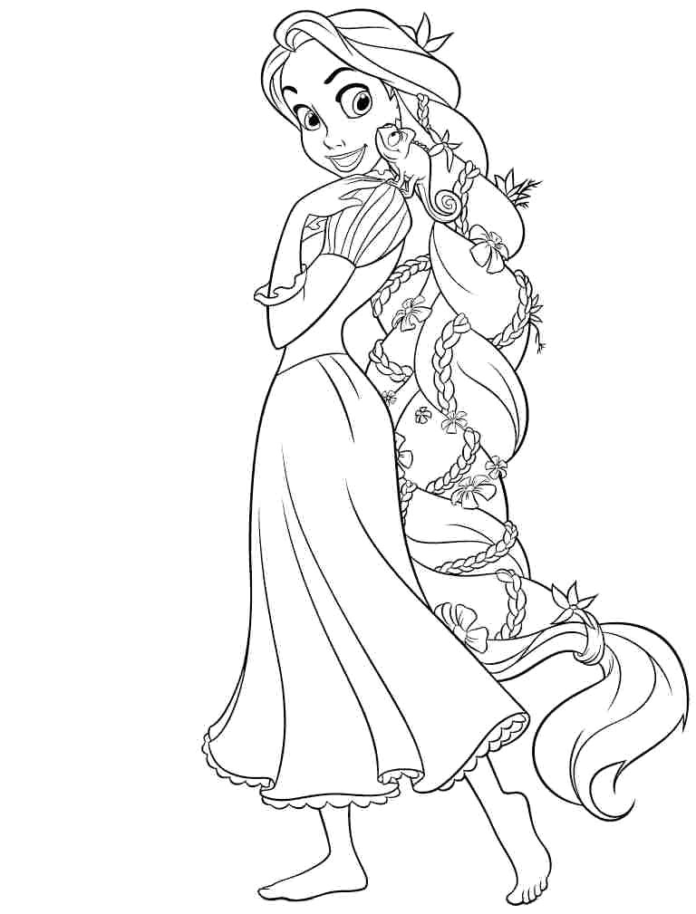 Rapunzel and Flynn Coloring Pages Free Printable 74