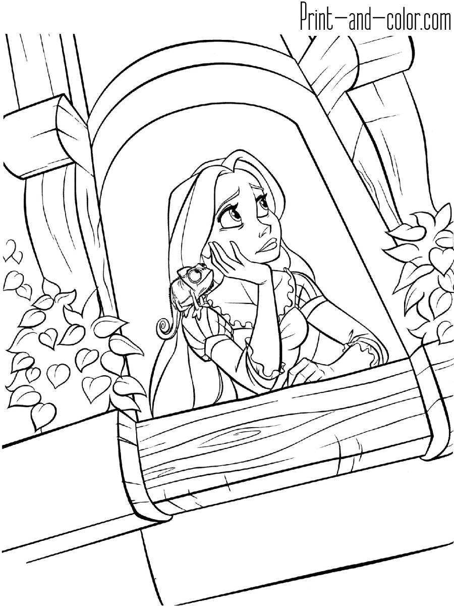 Rapunzel and Flynn Coloring Pages Free Printable 77