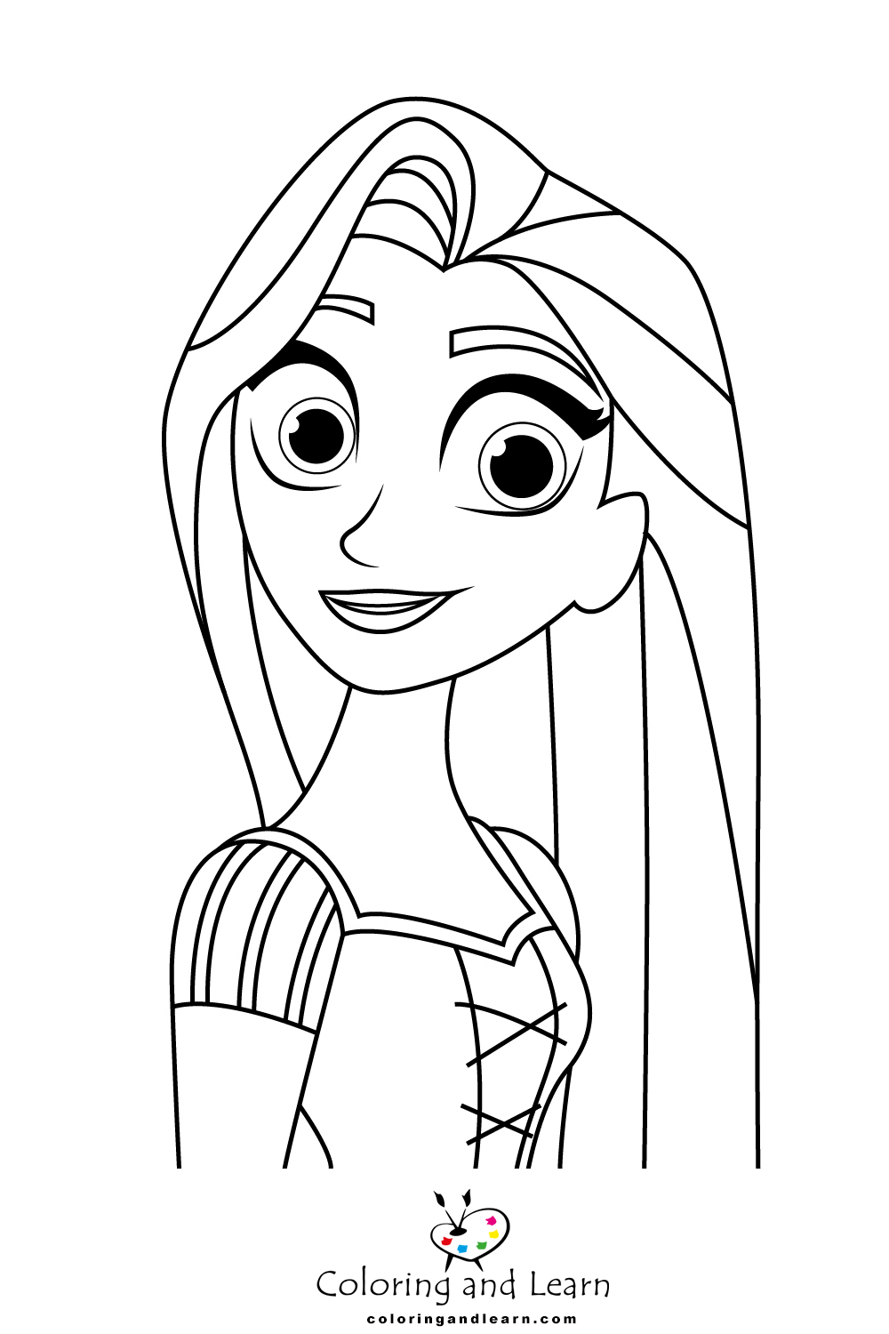 Rapunzel and Flynn Coloring Pages Free Printable 79