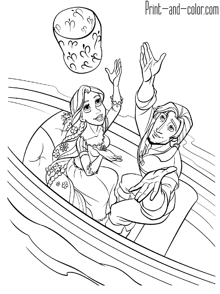 Rapunzel and Flynn Coloring Pages Free Printable 80