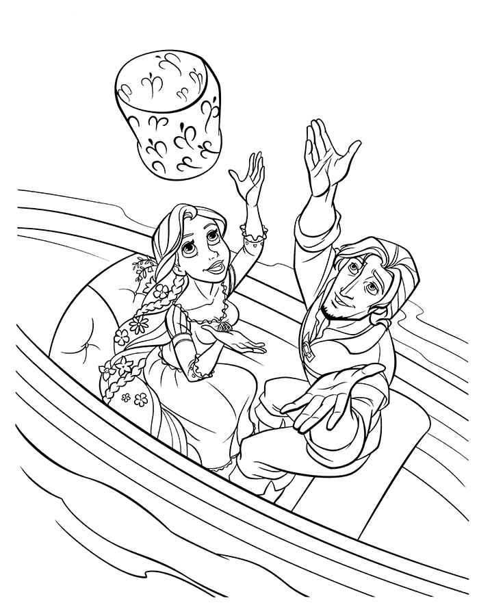 Rapunzel and Flynn Coloring Pages Free Printable 87