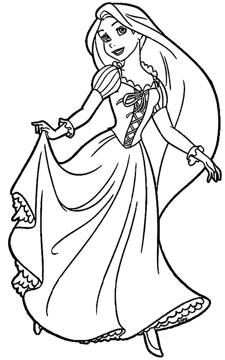 Rapunzel and Flynn Coloring Pages Free Printable 94