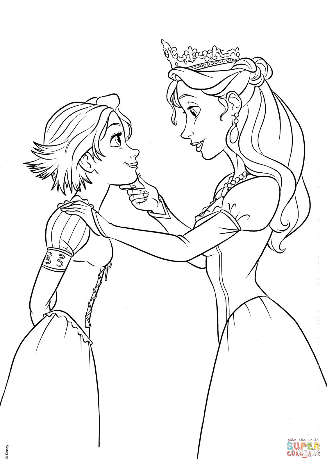 Rapunzel and Flynn Coloring Pages Free Printable 95