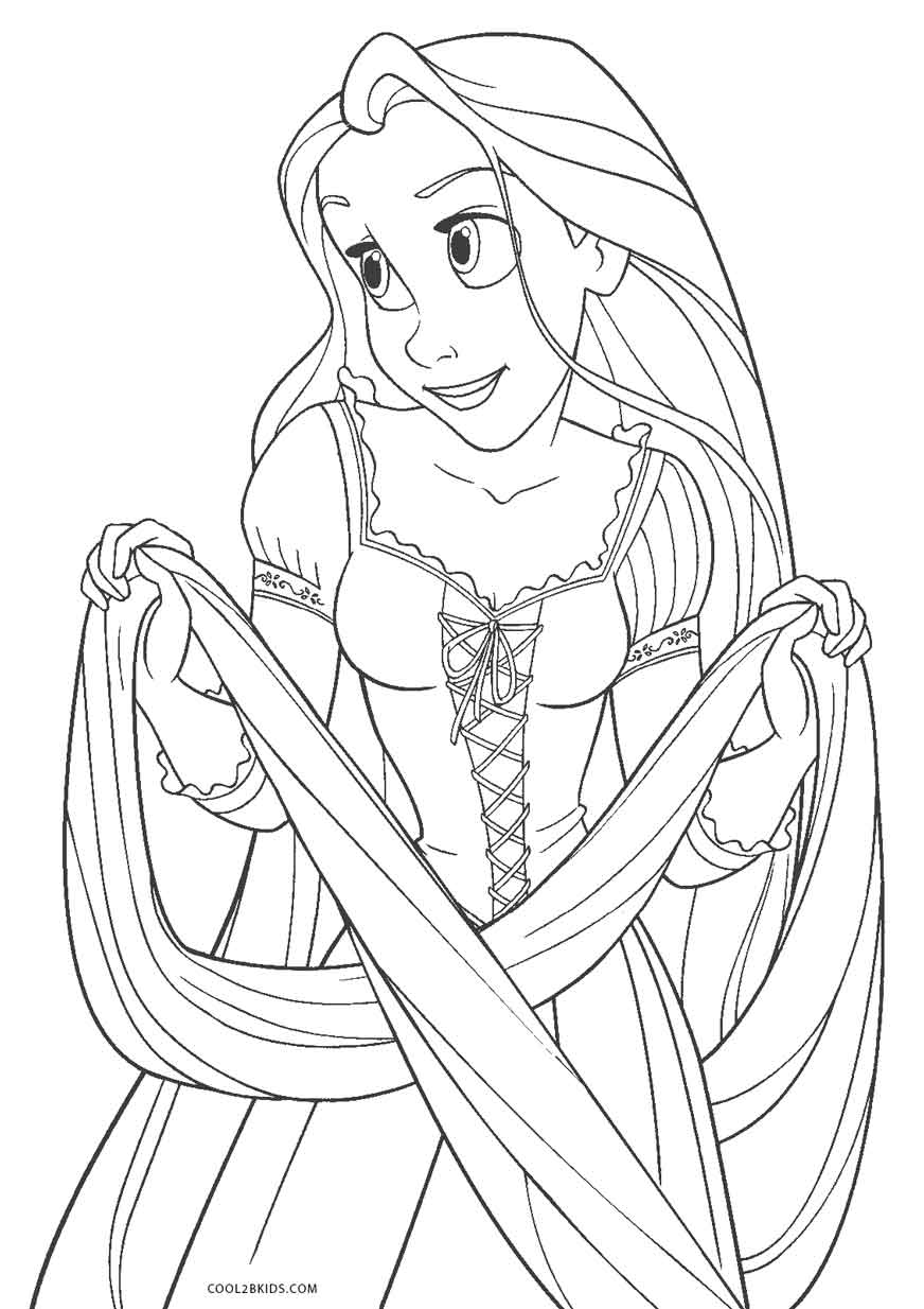 Rapunzel and Flynn Coloring Pages Free Printable 99