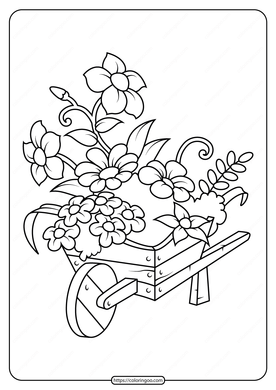 Simple Flower Coloring Pages Free Printable 104