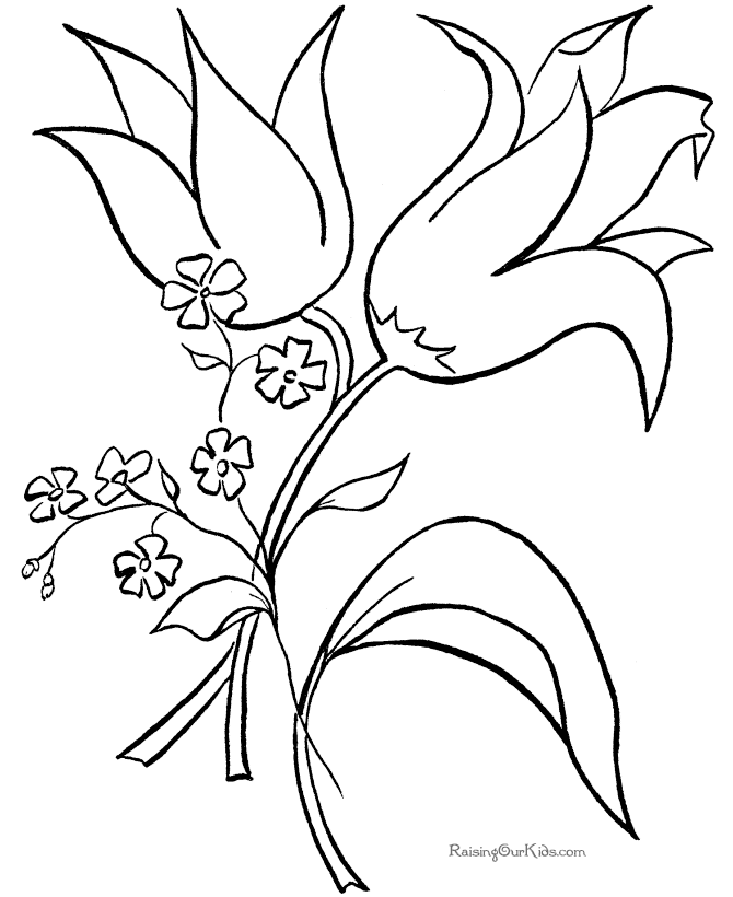 Simple Flower Coloring Pages Free Printable 106