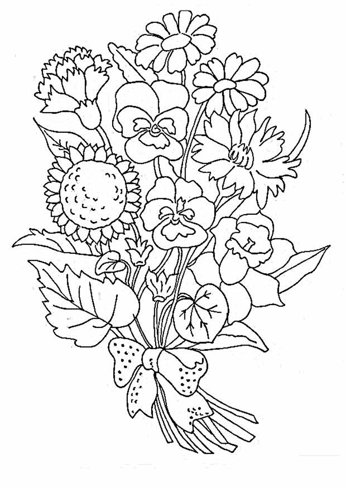 Simple Flower Coloring Pages Free Printable 114