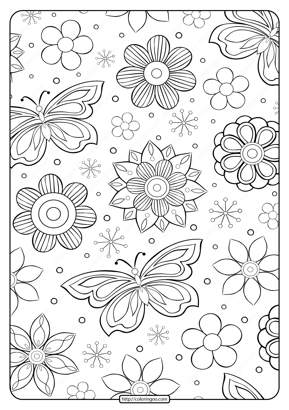 Simple Flower Coloring Pages Free Printable 117