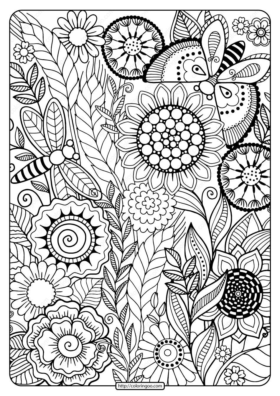 Simple Flower Coloring Pages Free Printable 119