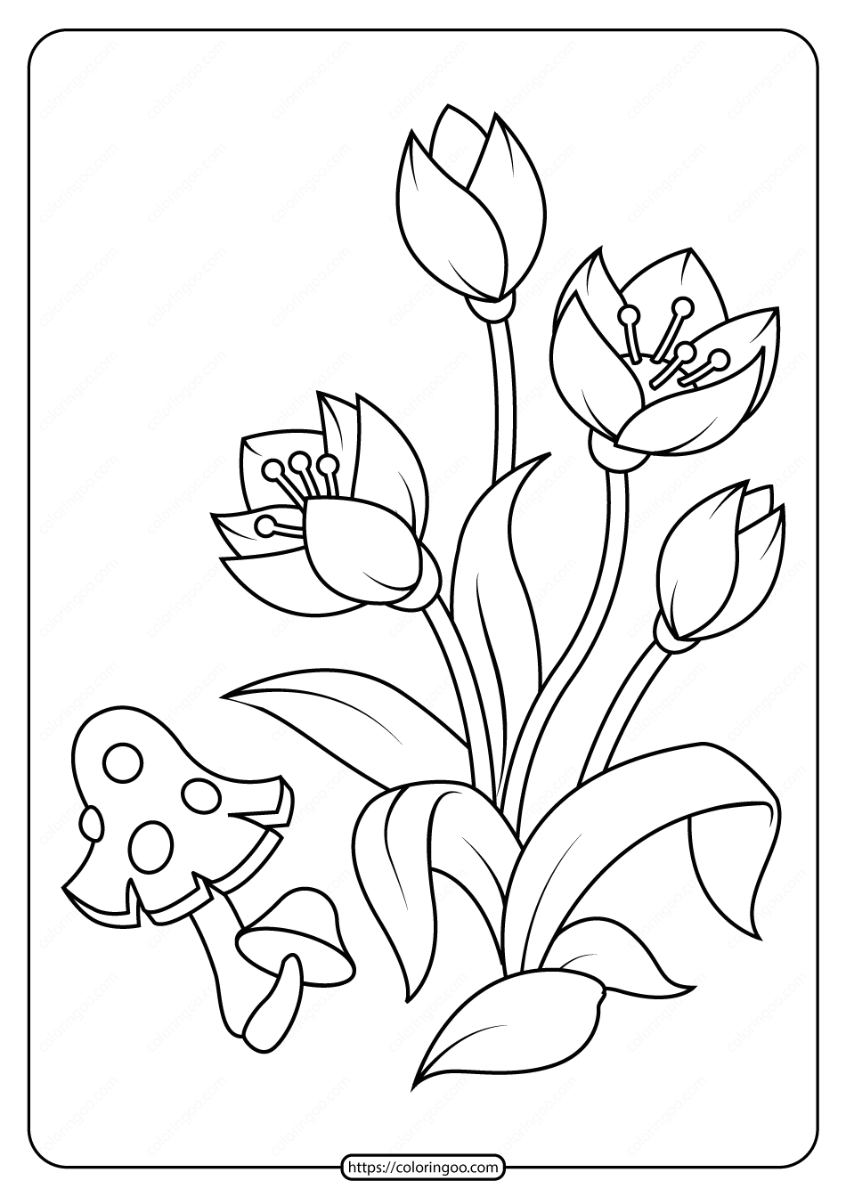 Simple Flower Coloring Pages Free Printable 124