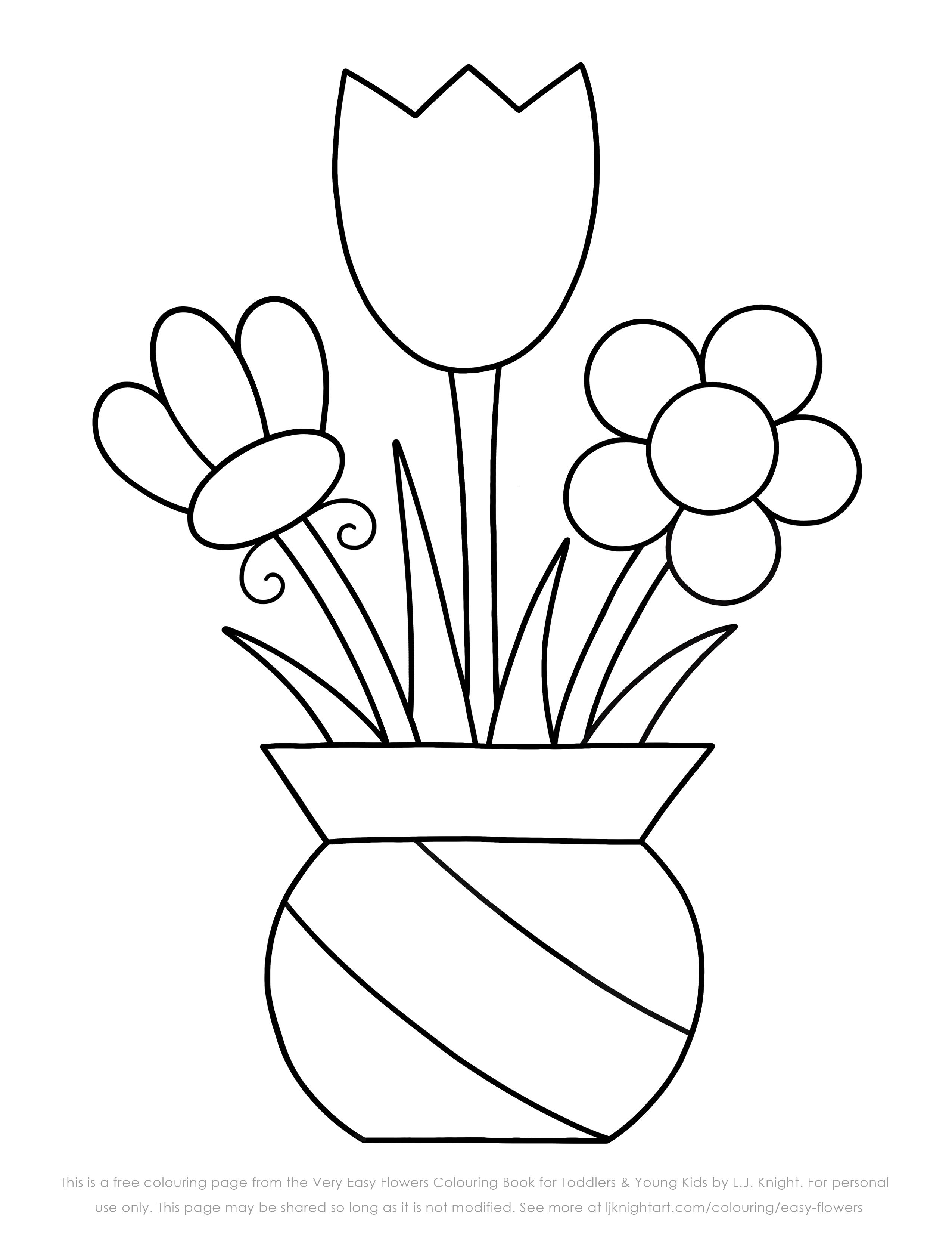 Simple Flower Coloring Pages Free Printable 131