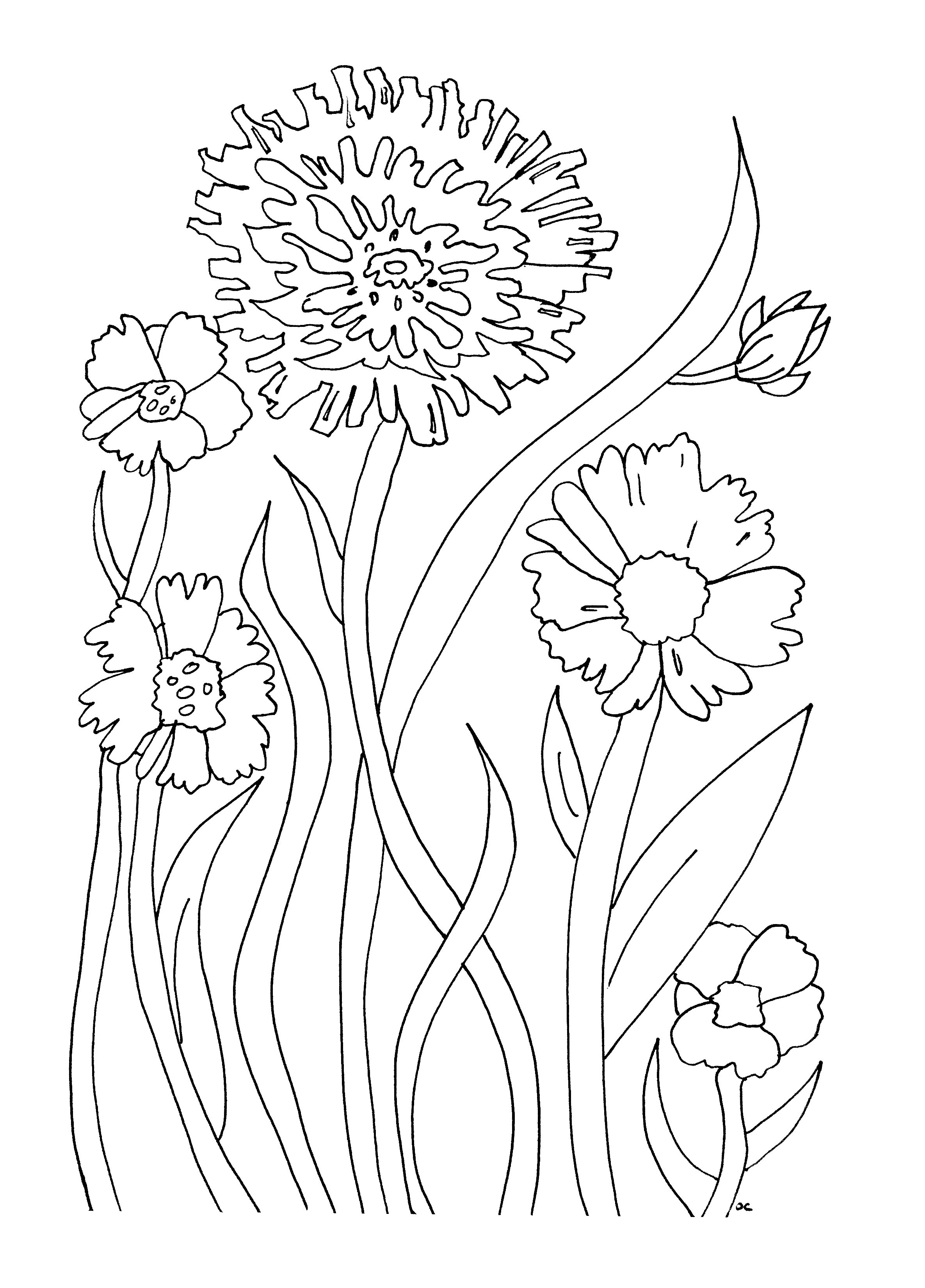 Simple Flower Coloring Pages Free Printable 132