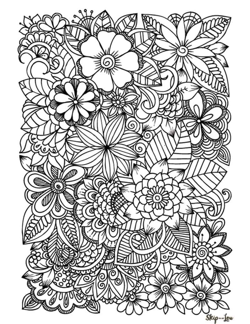 Simple Flower Coloring Pages Free Printable 135