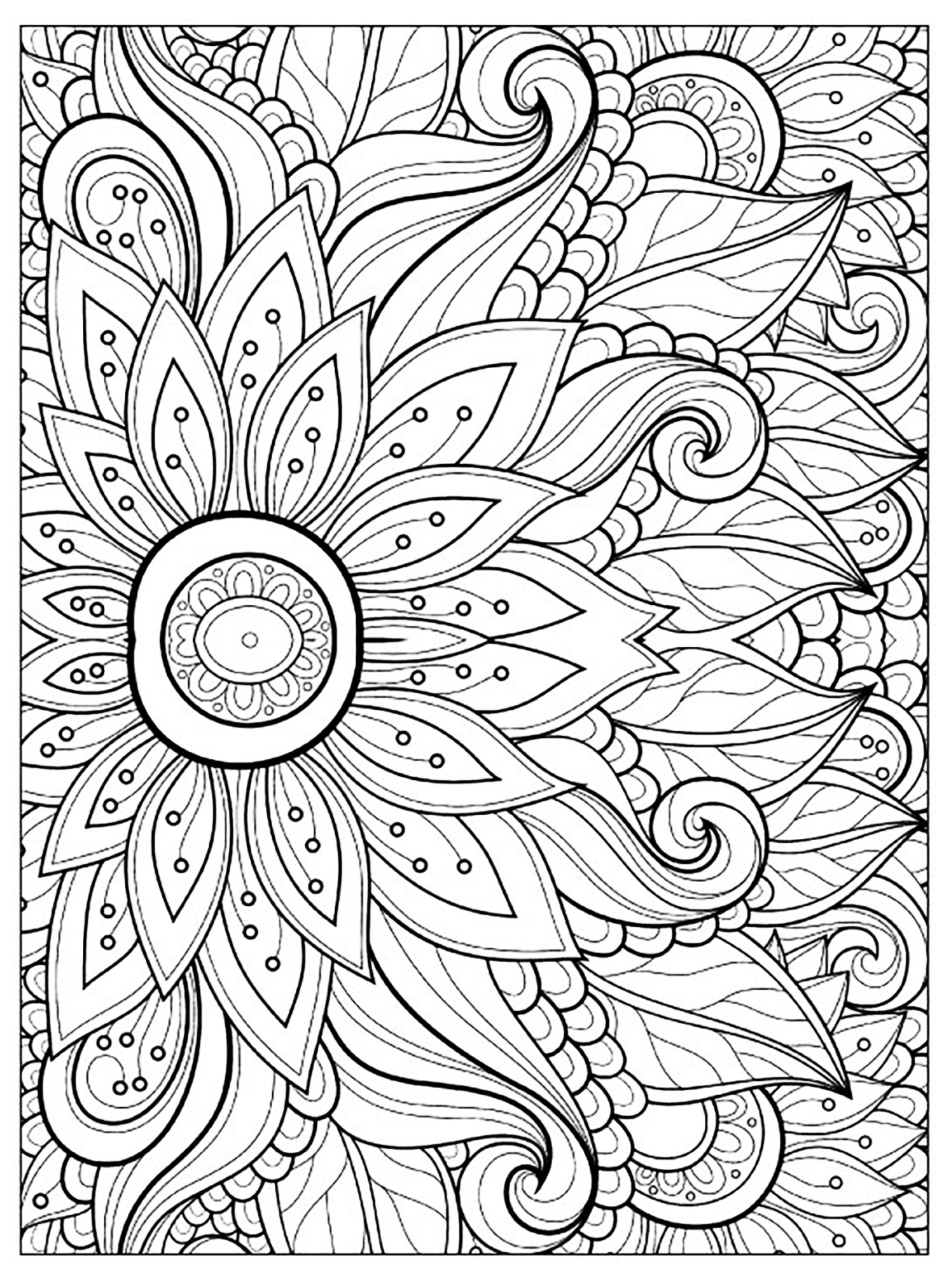 Simple Flower Coloring Pages Free Printable 137