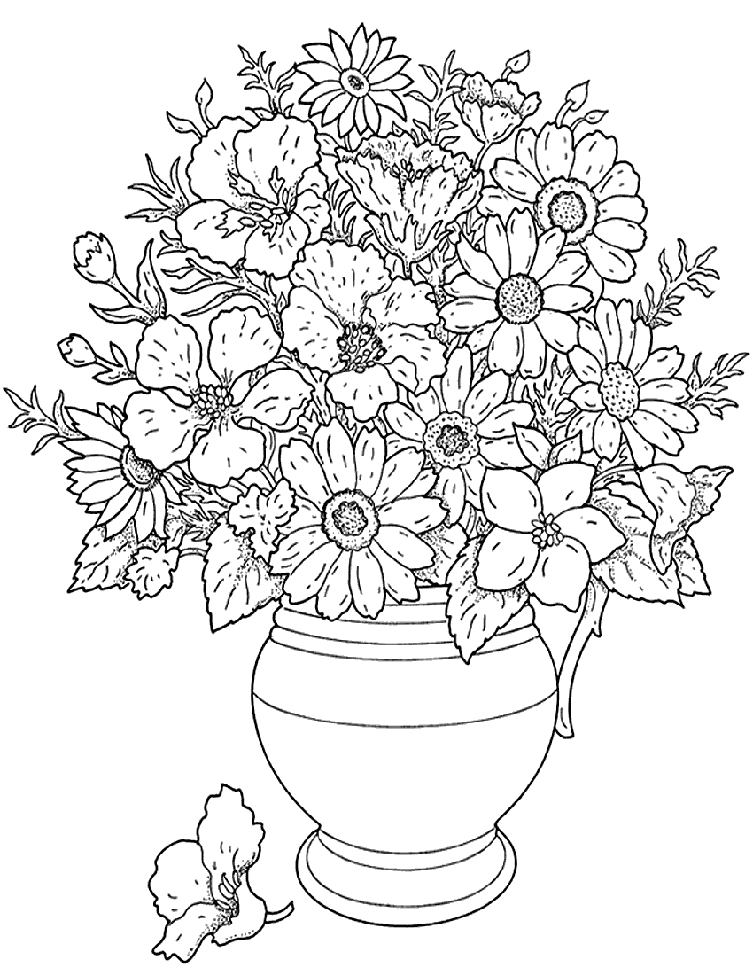 Simple Flower Coloring Pages Free Printable 139