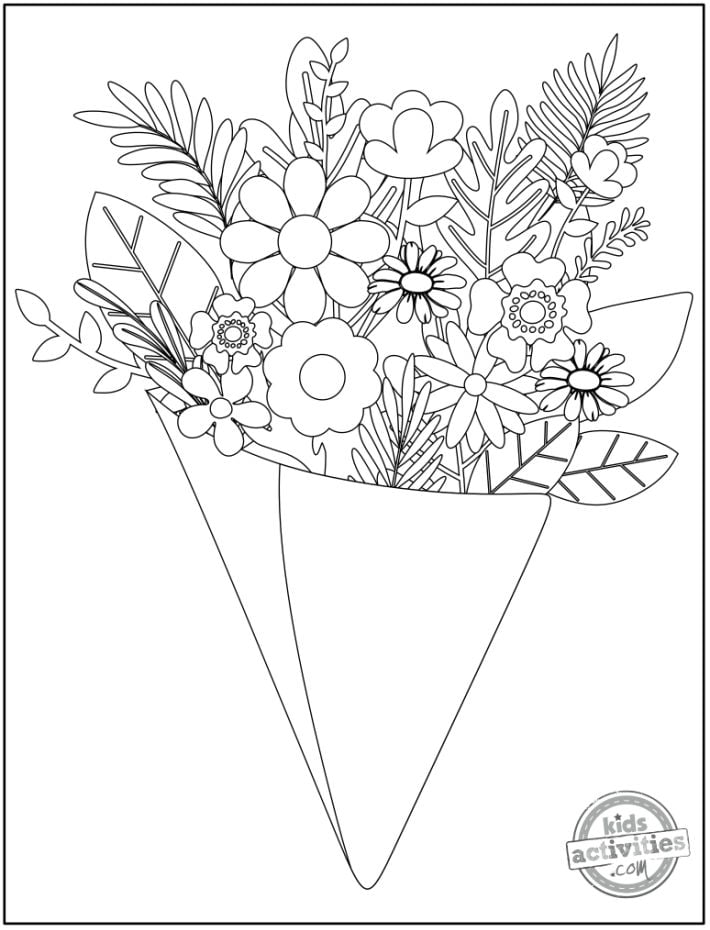 Simple Flower Coloring Pages Free Printable 14