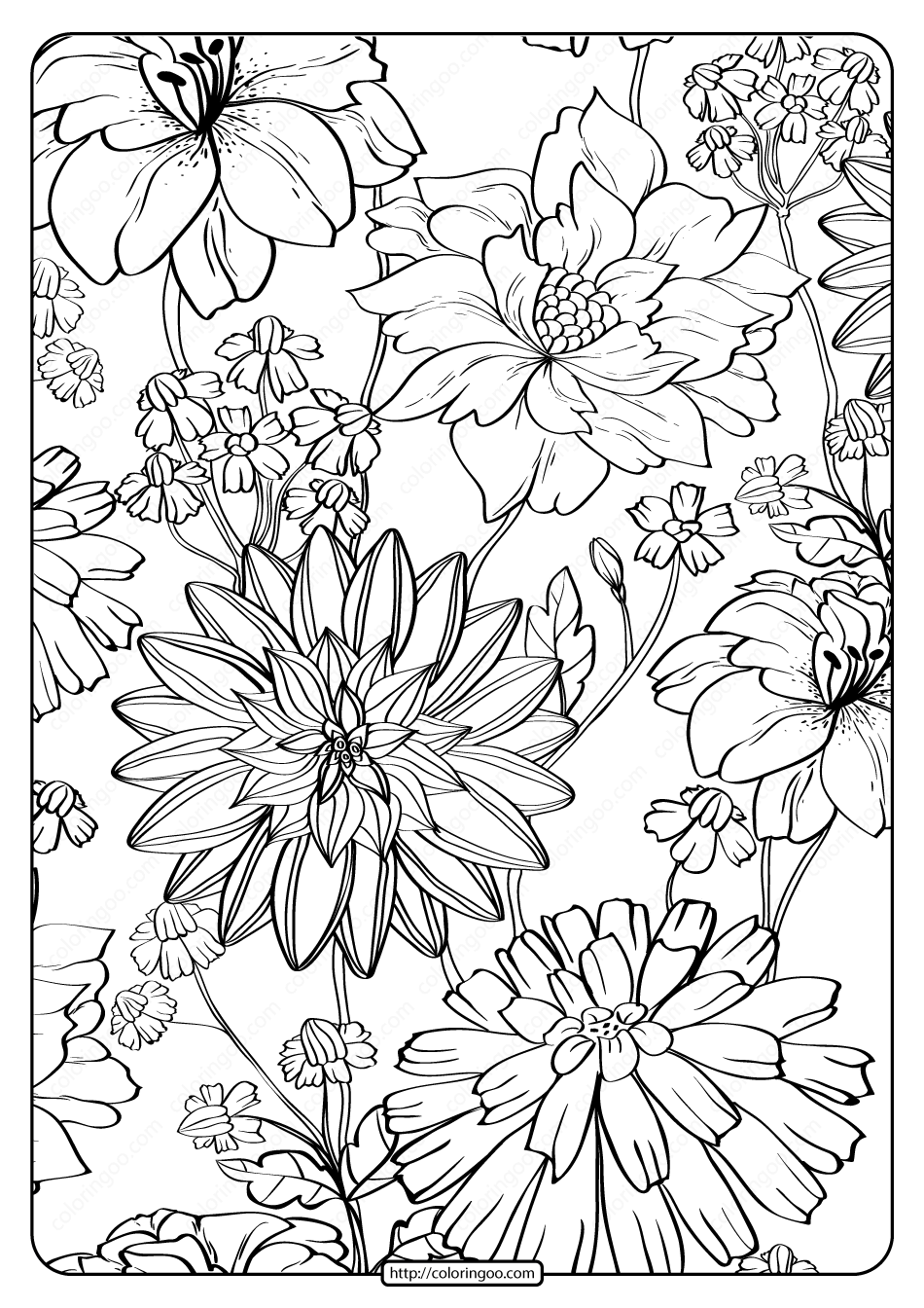 Simple Flower Coloring Pages Free Printable 140