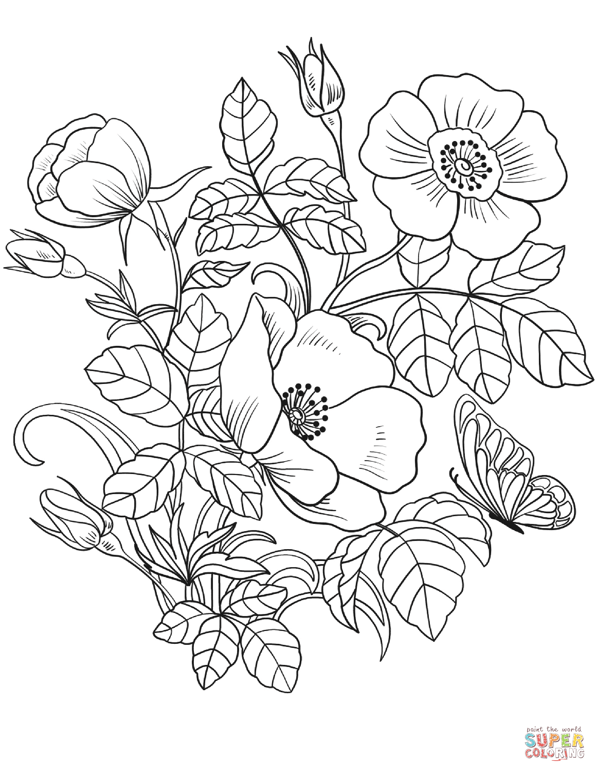 Simple Flower Coloring Pages Free Printable 142