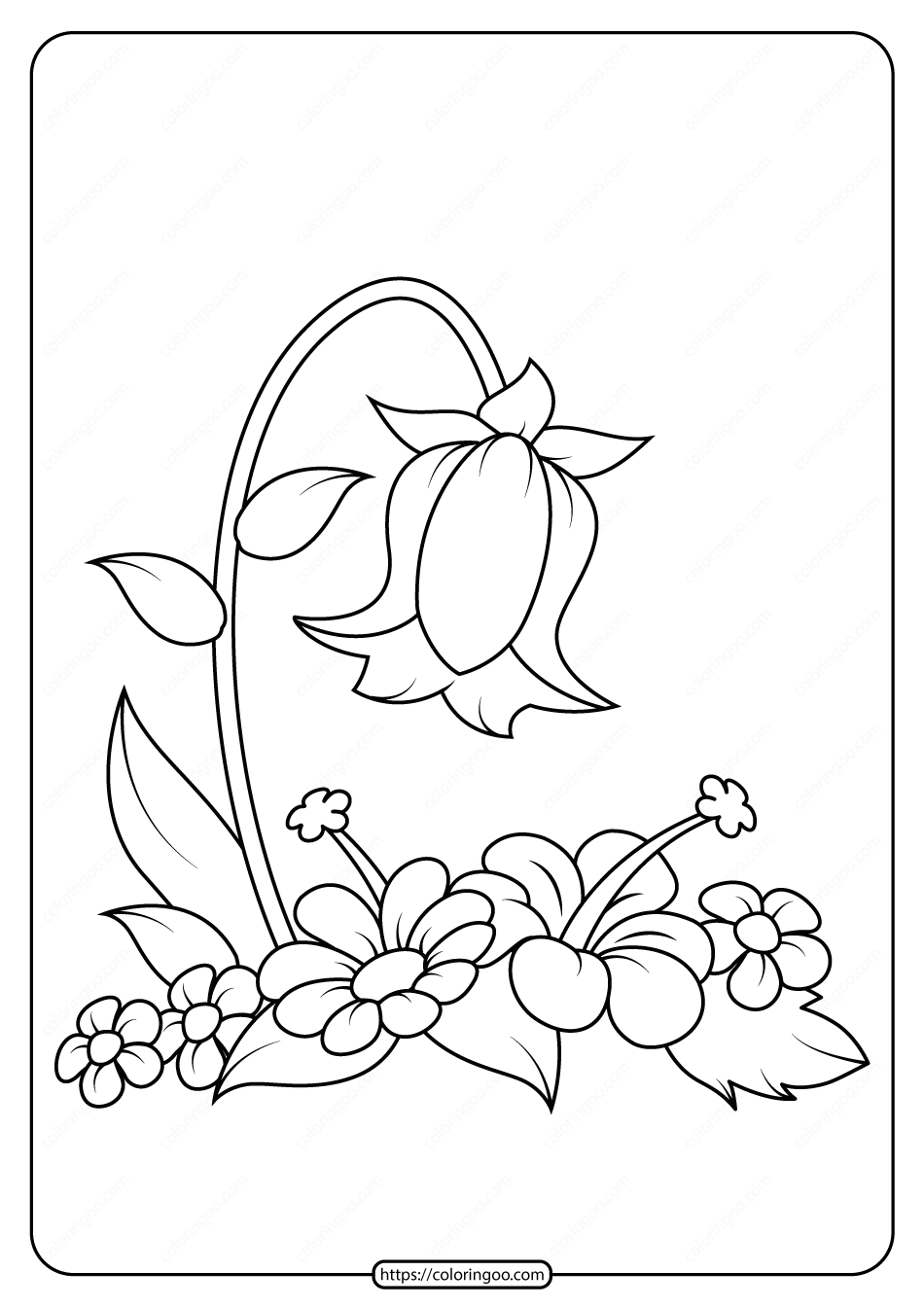 Simple Flower Coloring Pages Free Printable 145