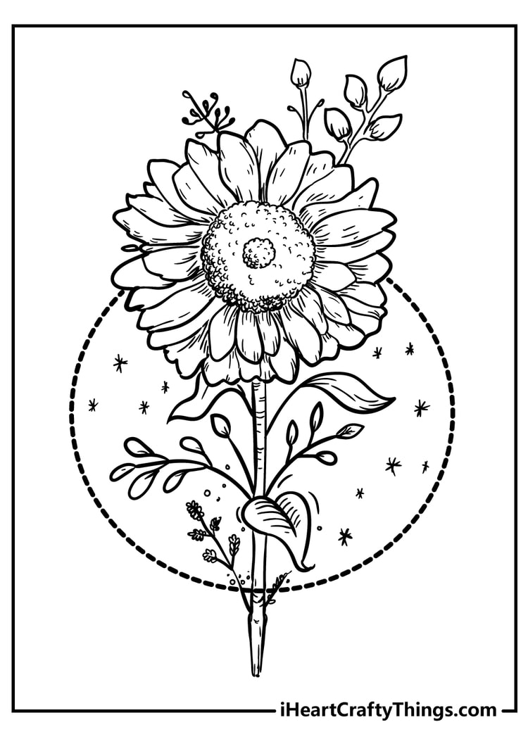 Simple Flower Coloring Pages Free Printable 149